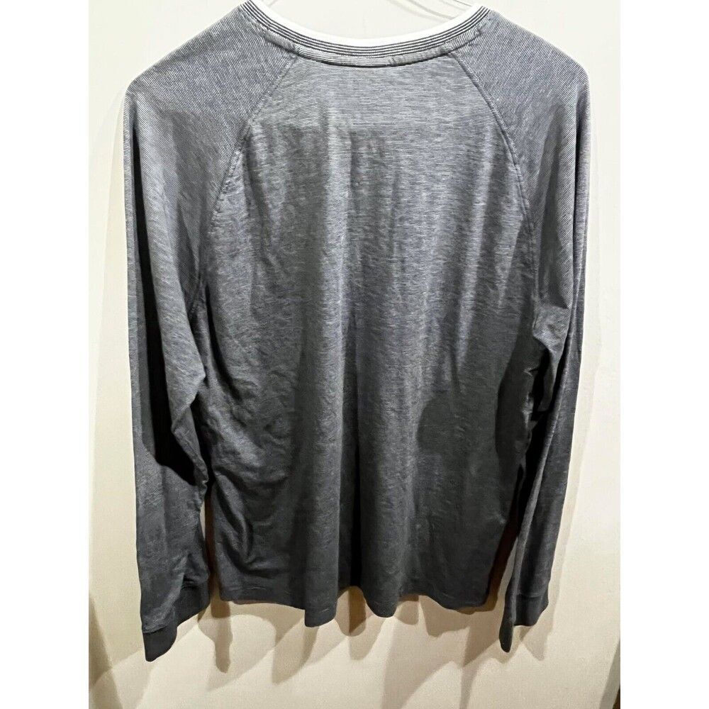 Perry Ellis America Shirt Mens Size XL Gray Long Sleeve 1/4 Button Preppy Casual - Picture 2 of 6
